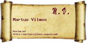 Martus Vilmos névjegykártya